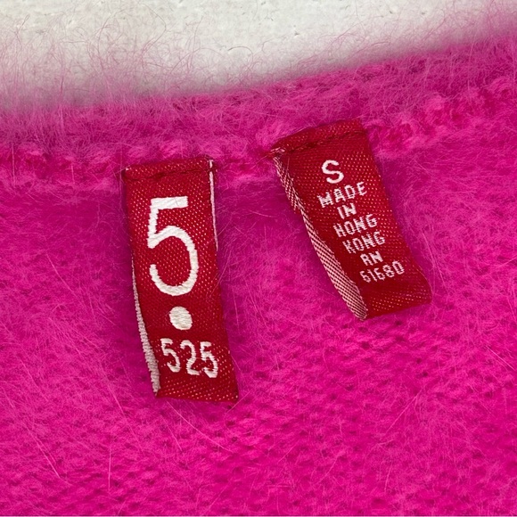 Angora Cardigan Sweater Jumper Small in Bright Pink Women’s Small - Picture 5 of 11